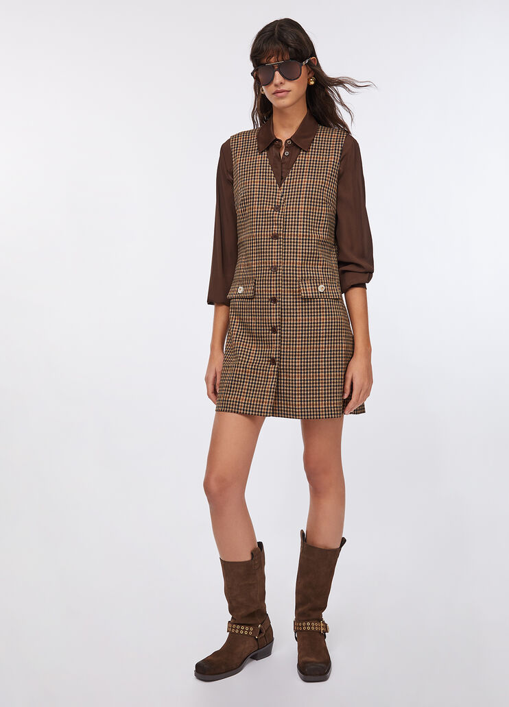 Short chequered dress beige Liu Jo - medium