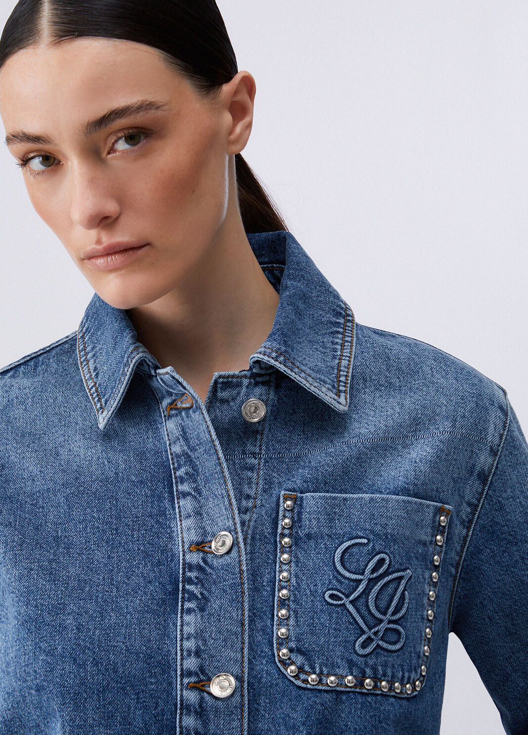 Denim shacket blue denim Liu Jo - large image number 4