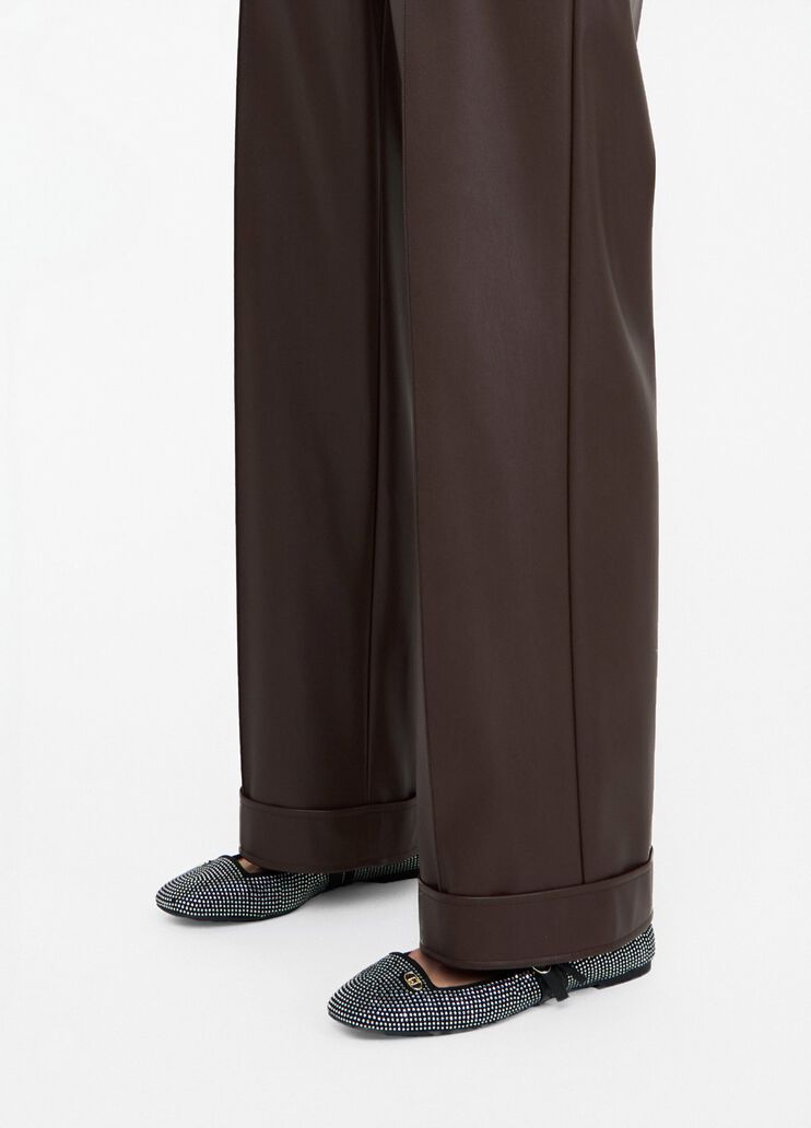 Coated fabric trousers chocolate Liu Jo - large image number 3 Coated fabric trousers chocolate Liu Jo - large image number 3