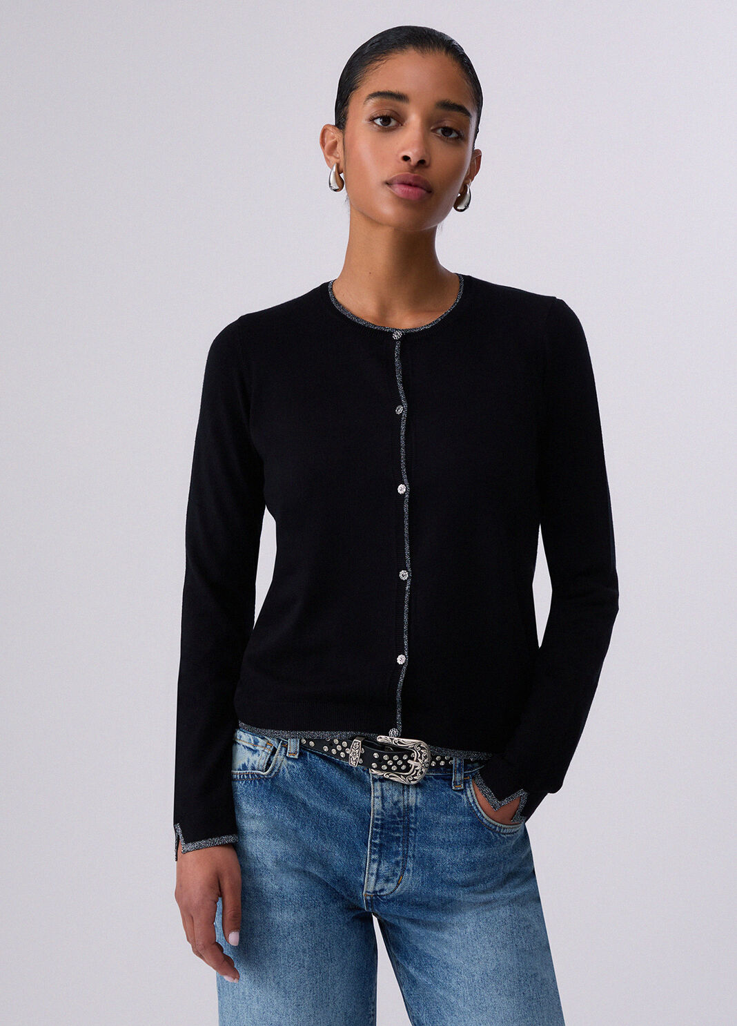 Cardigan mit Schmuckkn&ouml;pfen Schwarz Liu Jo - large image number 0