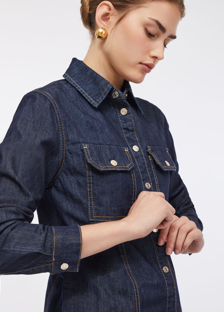 Рубашка из денима классический оттенок Liu Jo - medium