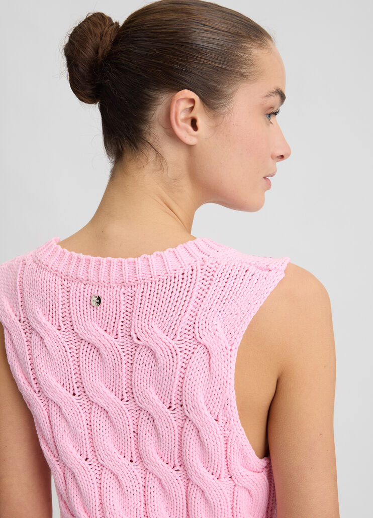 Pink knit vest pink Liu Jo - large image number 4 Pink knit vest pink Liu Jo - large image number 4