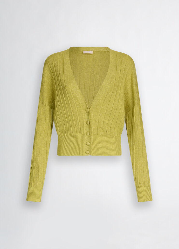 Lurex® cardigan  avocado Liu Jo - large image number 6 Lurex® cardigan  avocado Liu Jo - large image number 6