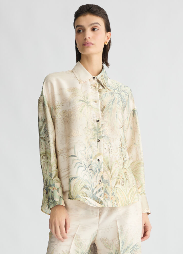 Twill shirt with print jungle Liu Jo - medium Twill shirt with print jungle Liu Jo - medium