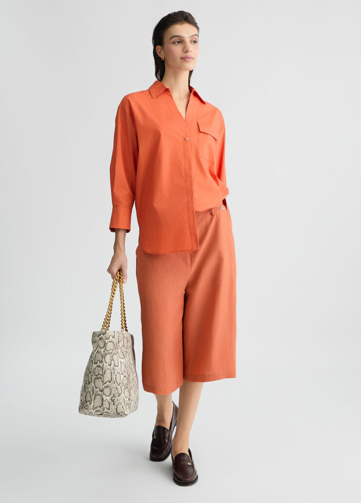 Cotton shirt terracotta Liu Jo - large image number 5 Cotton shirt terracotta Liu Jo - large image number 5