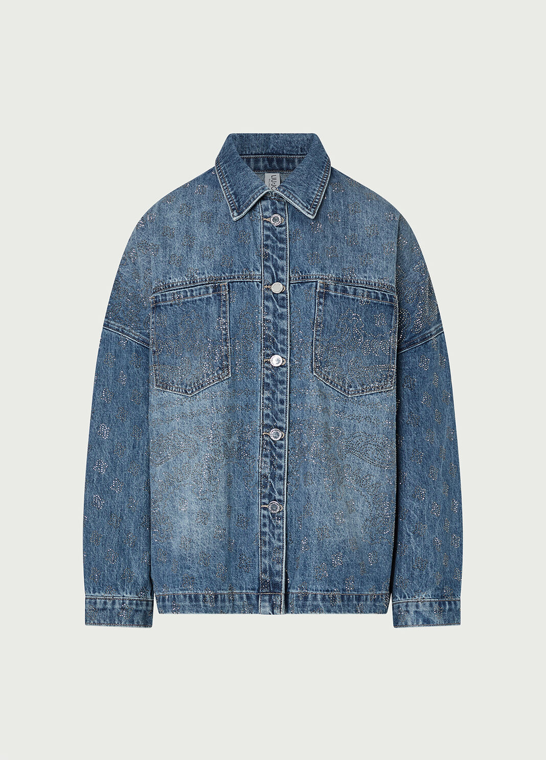Jacke Oversize aus Denim mit Strass dunkelblauer Denim Liu Jo - large image number 6
