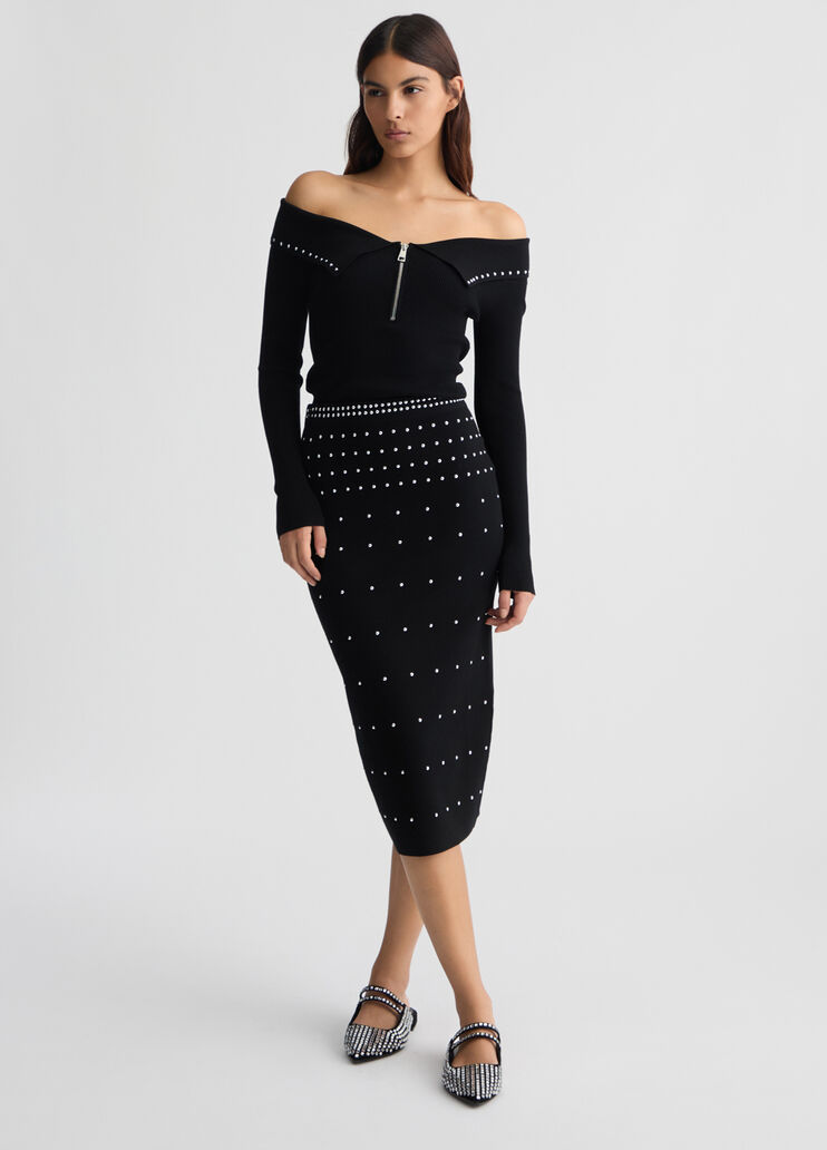 Top with zip and studs black Liu Jo - medium Top with zip and studs black Liu Jo - medium