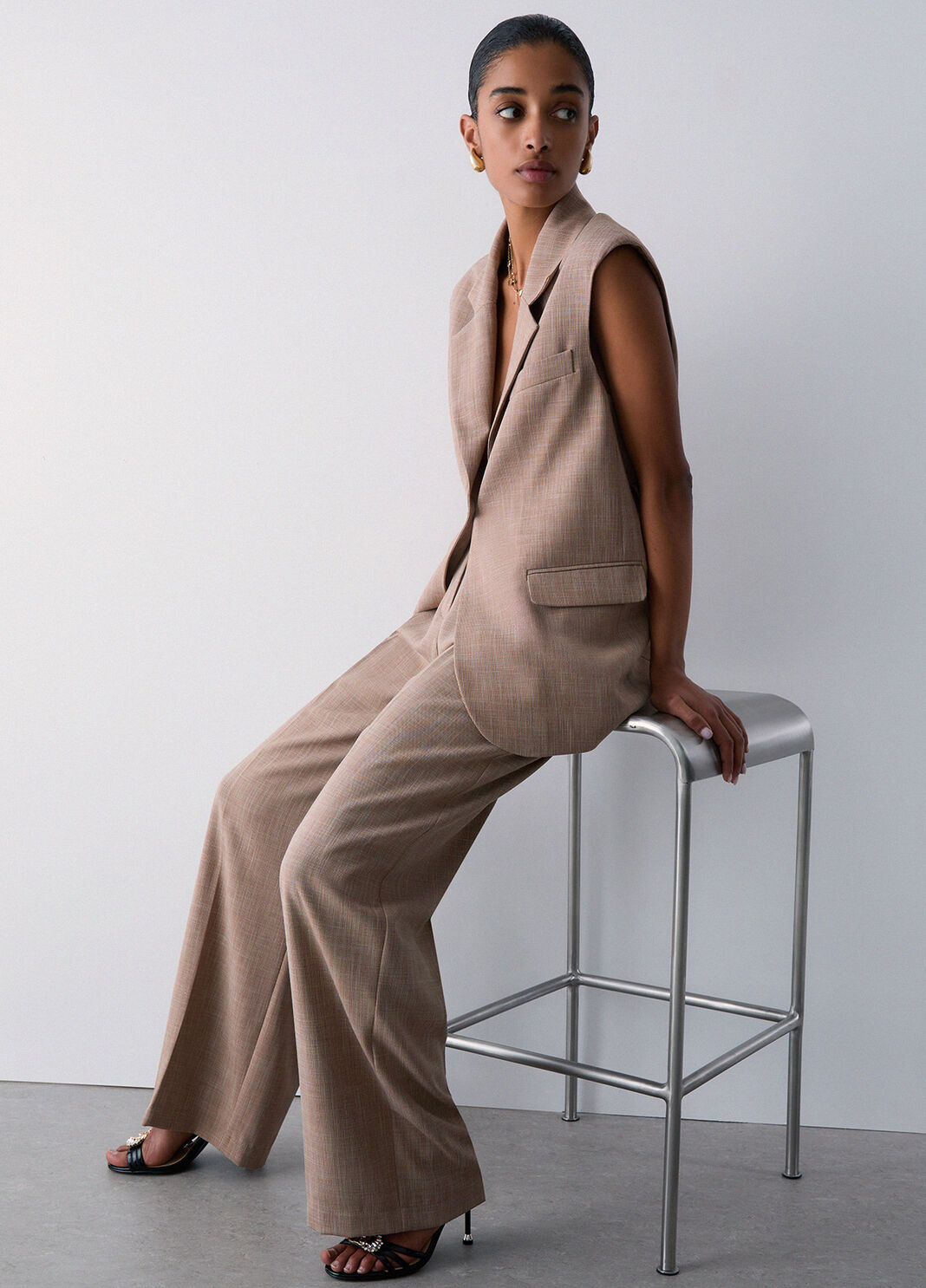 Palazzohose aus Melange-Stoff Biscuit Liu Jo - large image number 3