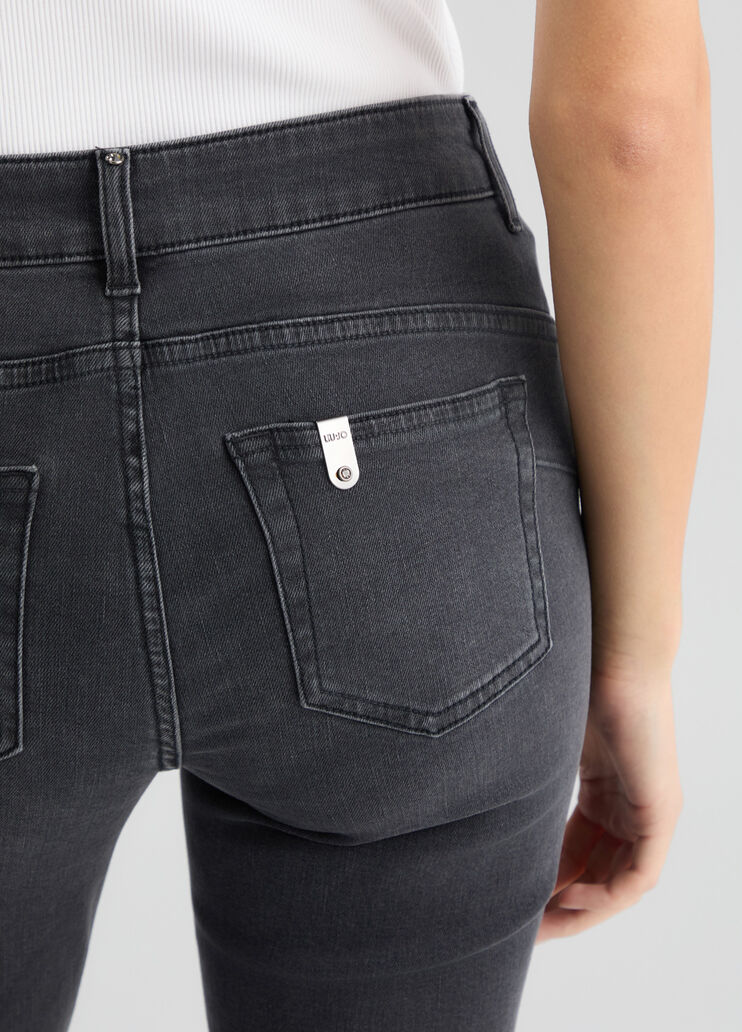 Skinny jeans with rhinestones black denim Liu Jo - large image number 4 Skinny jeans with rhinestones black denim Liu Jo - large image number 4