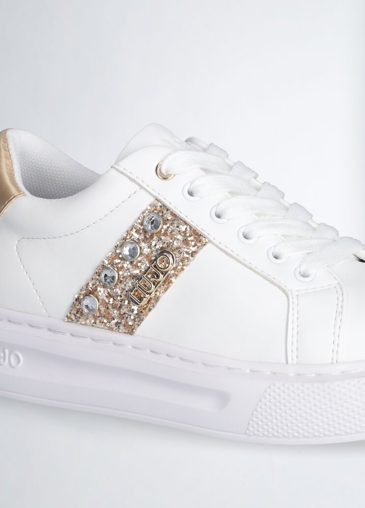 Girls’ bejewelled sneakers white/gold colour Liu Jo - medium Girls’ bejewelled sneakers white/gold colour Liu Jo - medium