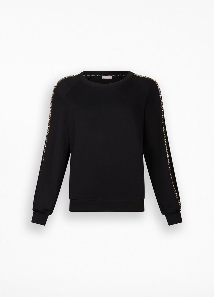 Liu Jo Better sweatshirt with gemstones black Liu Jo - large image number 6