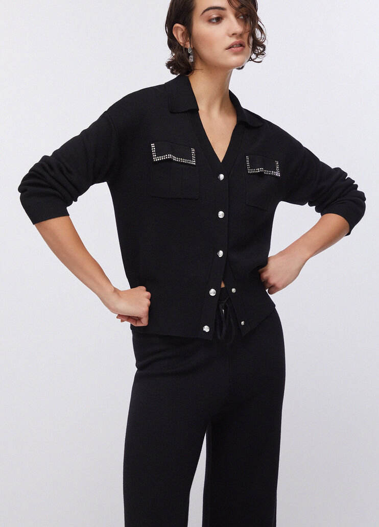 Cardigan mit Taschen schwarz Liu Jo - medium