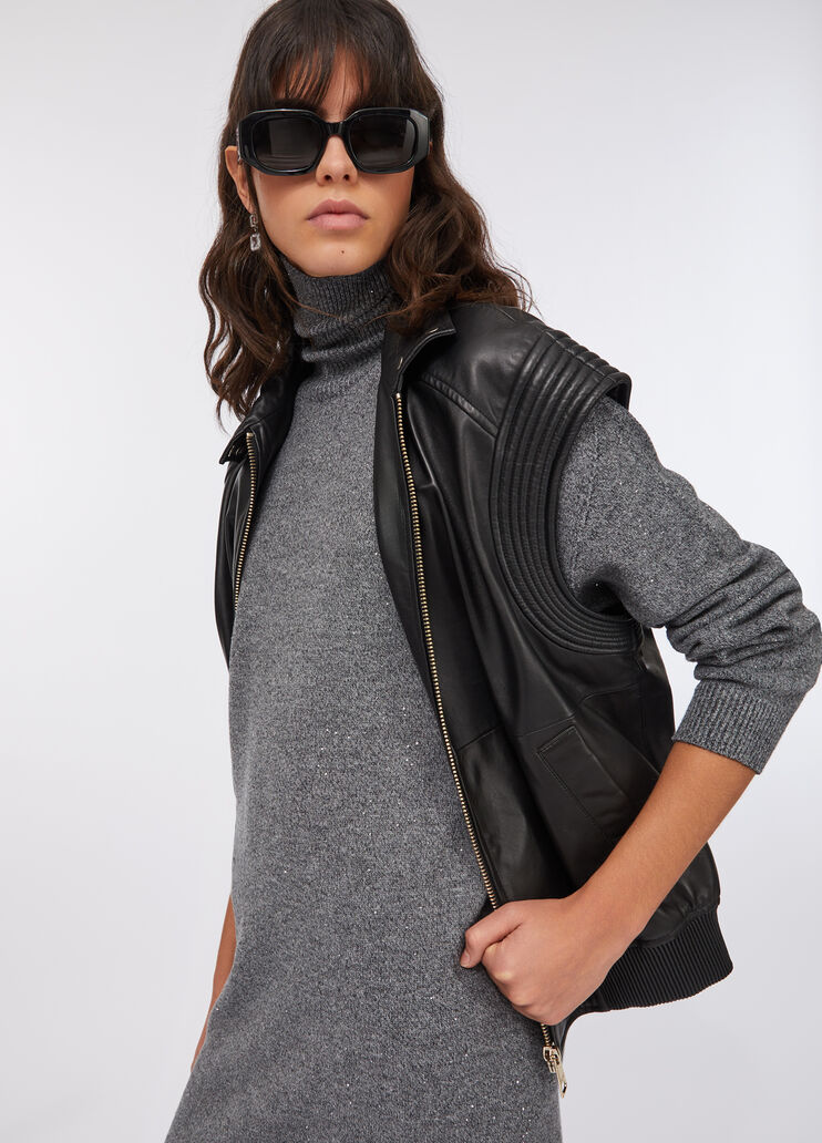 Knit dress with micro-sequins grey Liu Jo - large image number 2