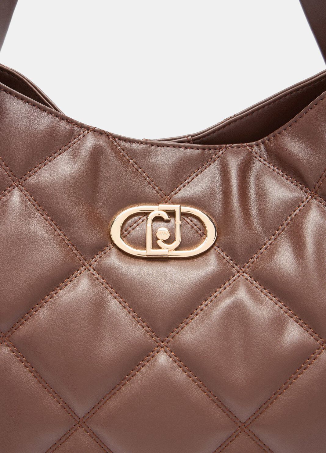 Sac fourre-tout grand format matelass&eacute; marron fonc&eacute; Liu Jo - large image number 2