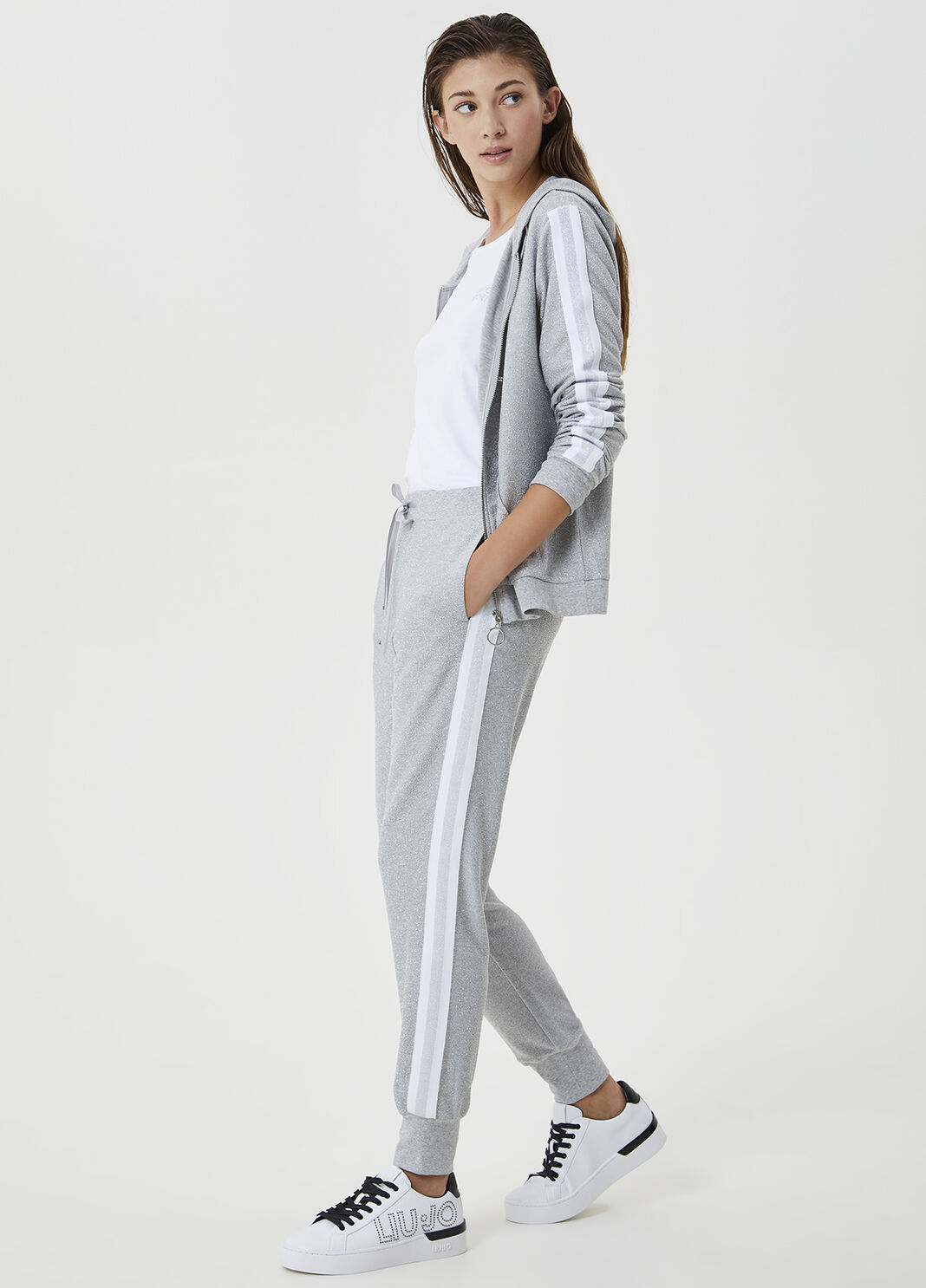 Толстовка на молнии с капюшоном Серый Liu Jo - large image number 3