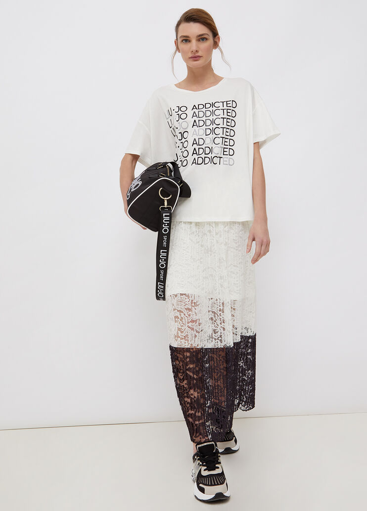 Camiseta ecosostenible con estampado blanco/addicted Liu Jo - large image number 3