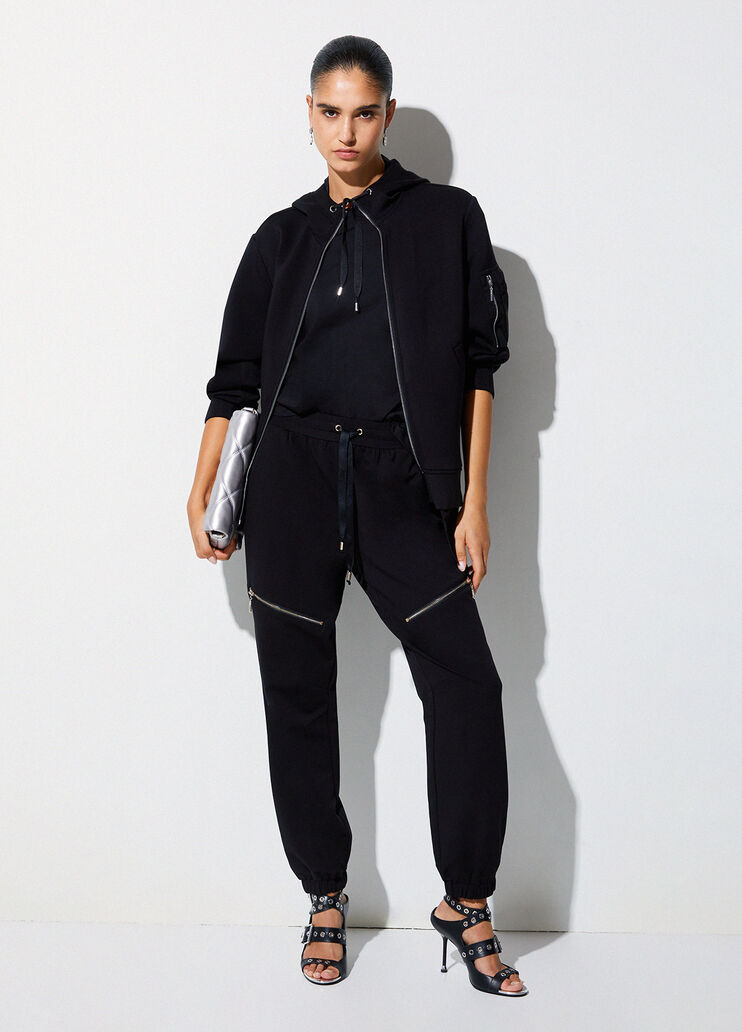 Giacca in scuba con cappuccio nero Liu Jo - medium