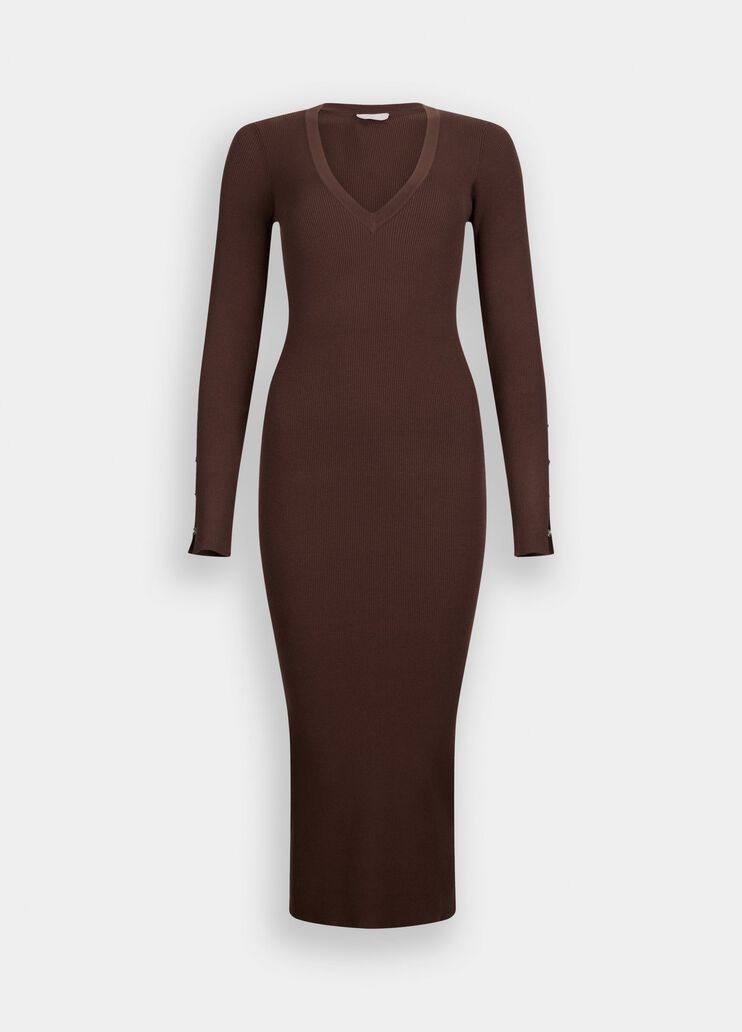 Knit dress with gemstones chocolate Liu Jo - large image number 6 Knit dress with gemstones chocolate Liu Jo - large image number 6