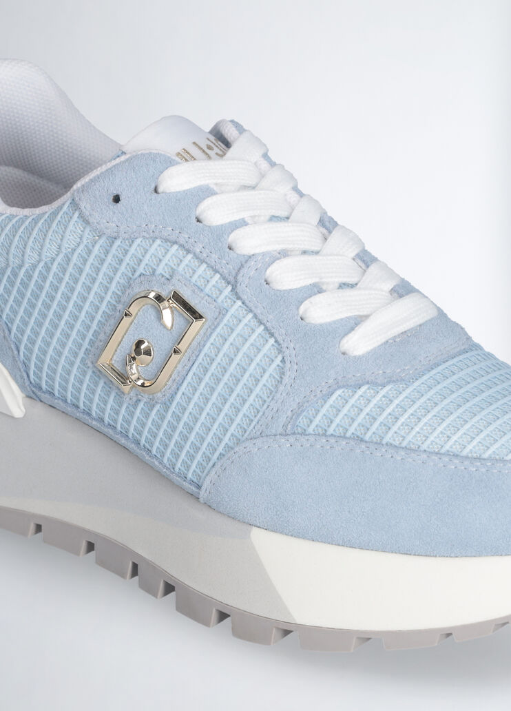 Suede and mesh platform sneakers light blue Liu Jo - large image number 3  Suede and mesh platform sneakers light blue Liu Jo - large image number 3