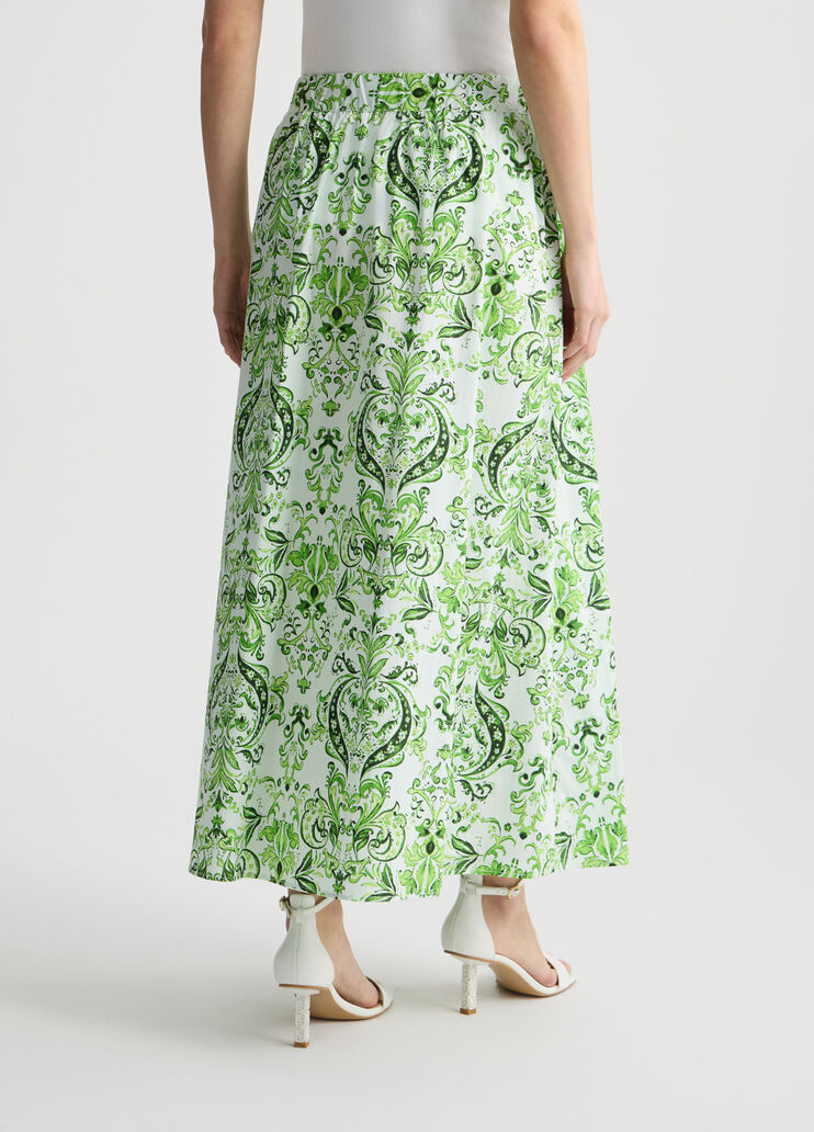 Poplin midi skirt green Liu Jo - large image number 1 Poplin midi skirt green Liu Jo - large image number 1