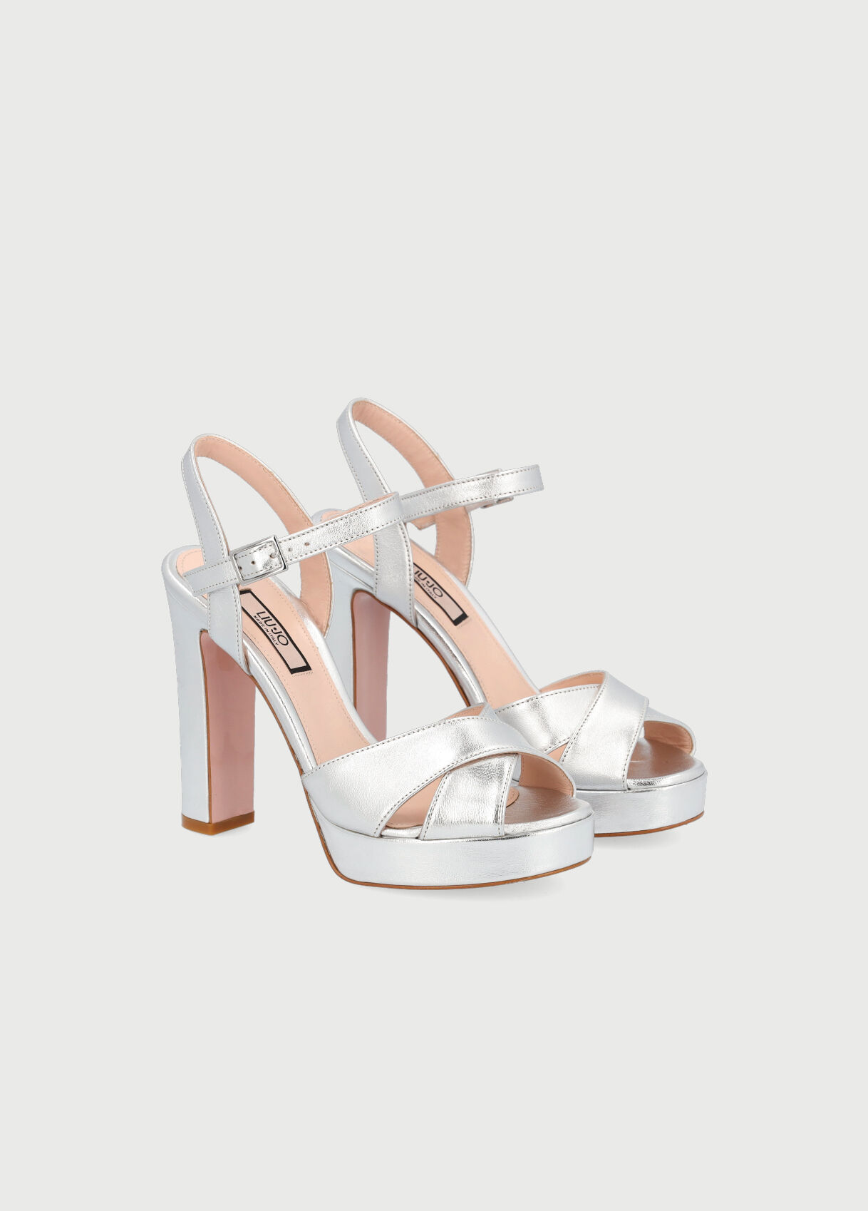 wide silver sandals