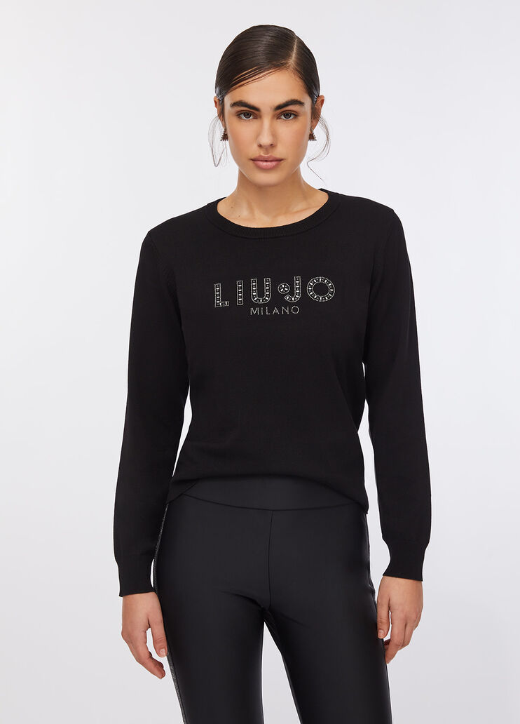 Liu Jo Better jumper with logo black Liu Jo - large image number 0