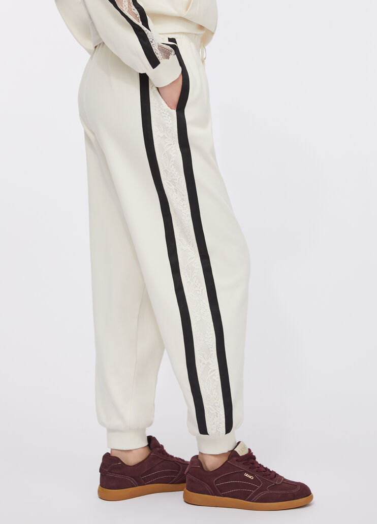 Jogginghose aus Sweatstoff mit Spitze Weiß Liu Jo - large image number 2