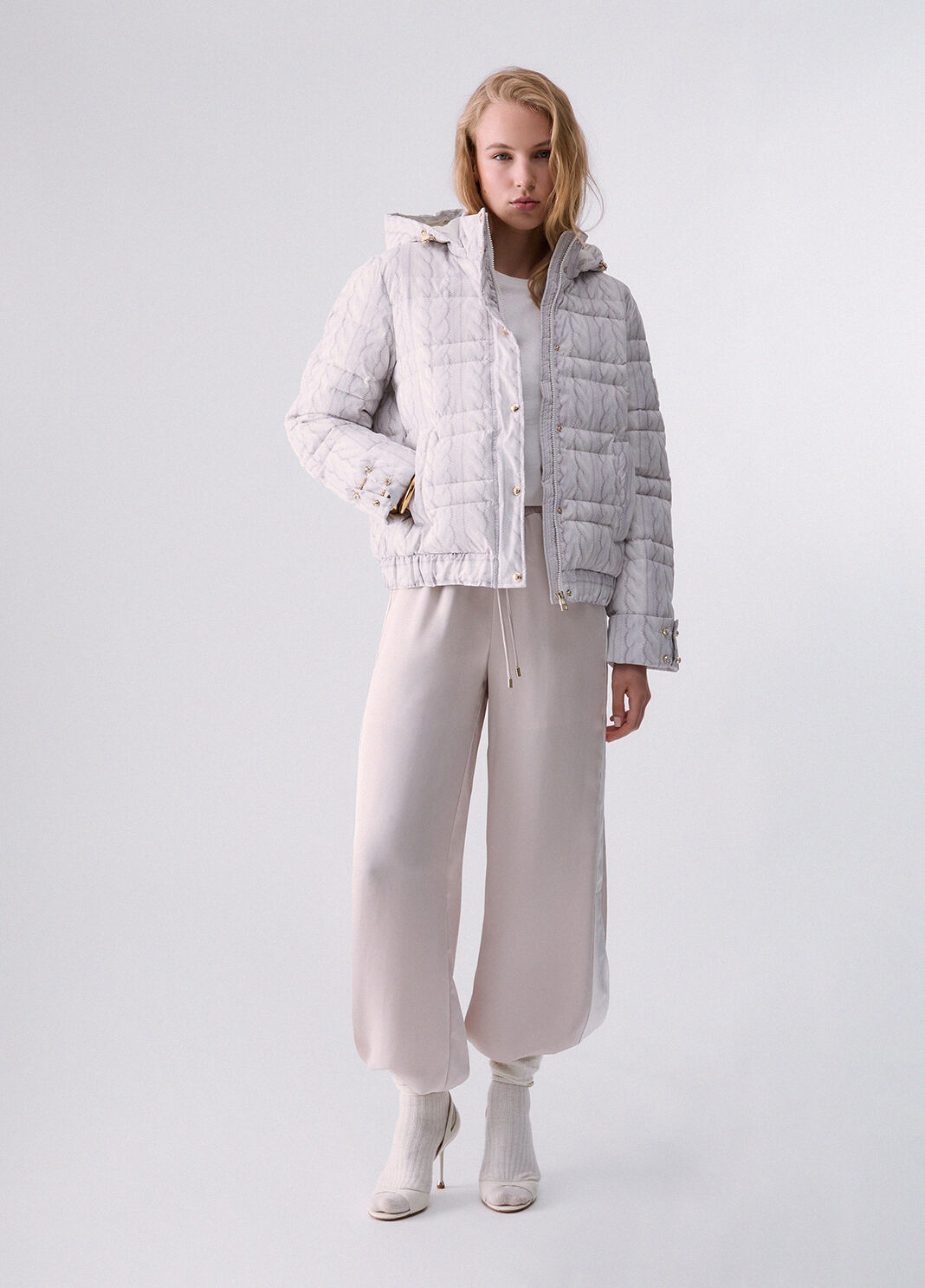 Printed nylon jacket white Liu Jo - large image number 5
