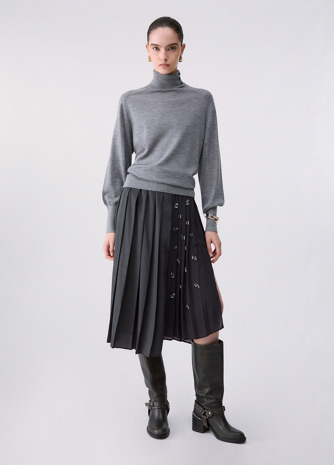 Wool Turtleneck with Bracelet grey m&eacute;lange Liu Jo - large image number 5