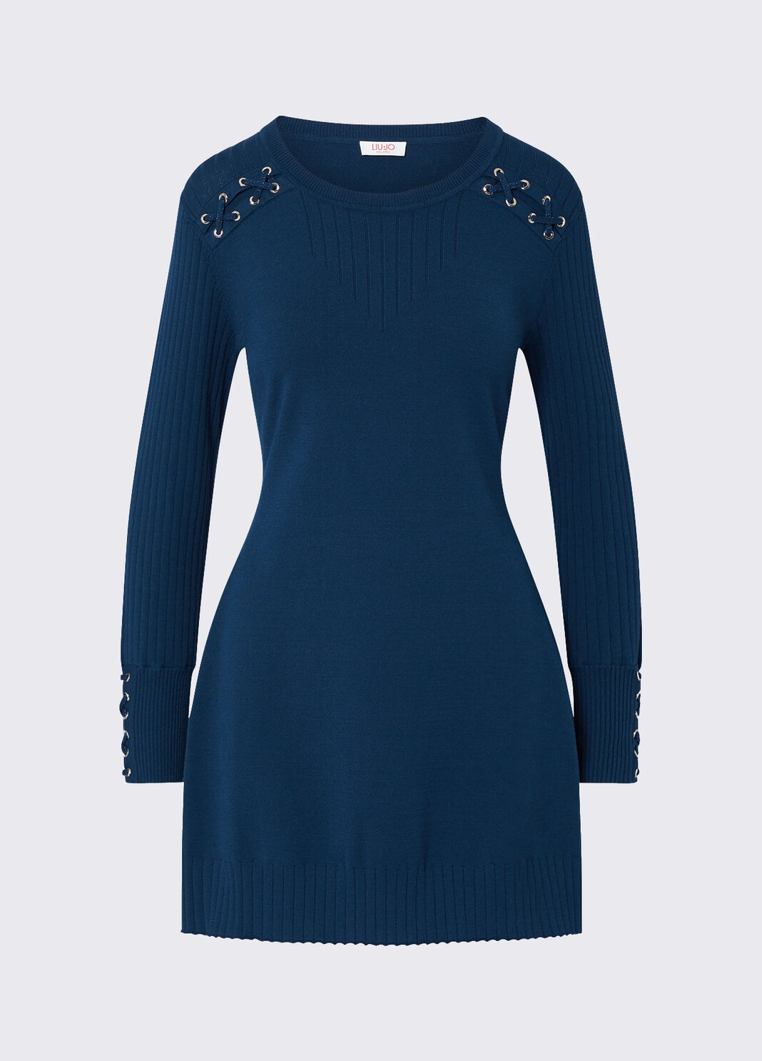 Kleid aus Strick mit Schn&uuml;rung blau Liu Jo - large image number 6