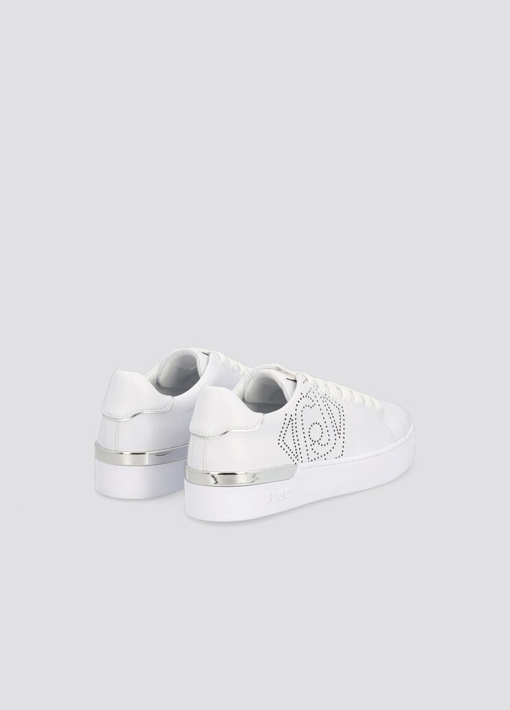 Sneakers con logo traforato bianco Liu Jo - large image number 2