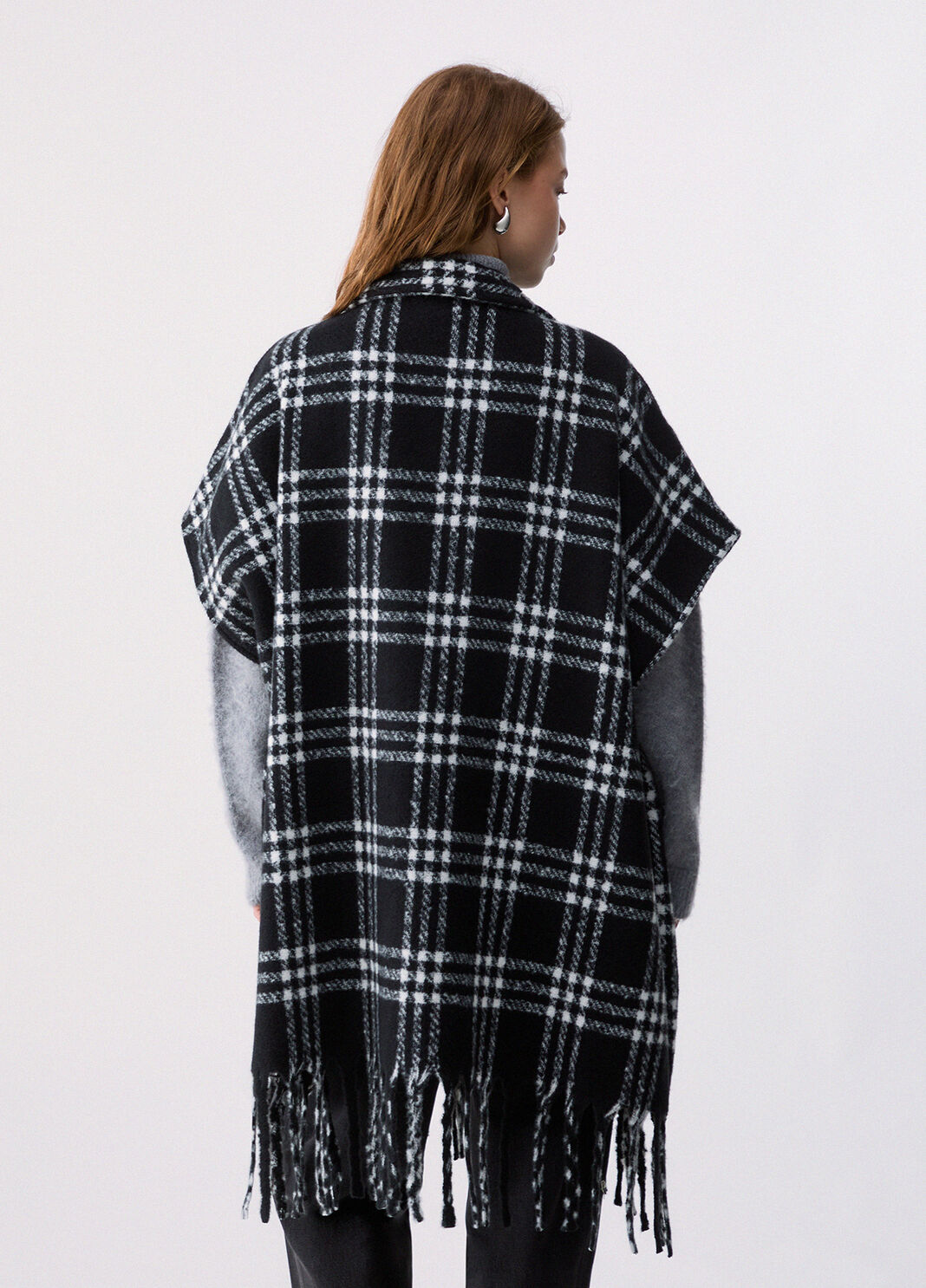 Poncho lang Jacquard schwarz Liu Jo - large image number 1
