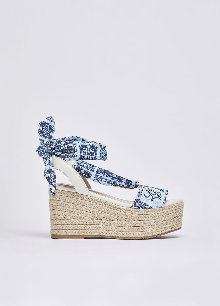 Wedge sandals with foulard blue Liu Jo - medium
