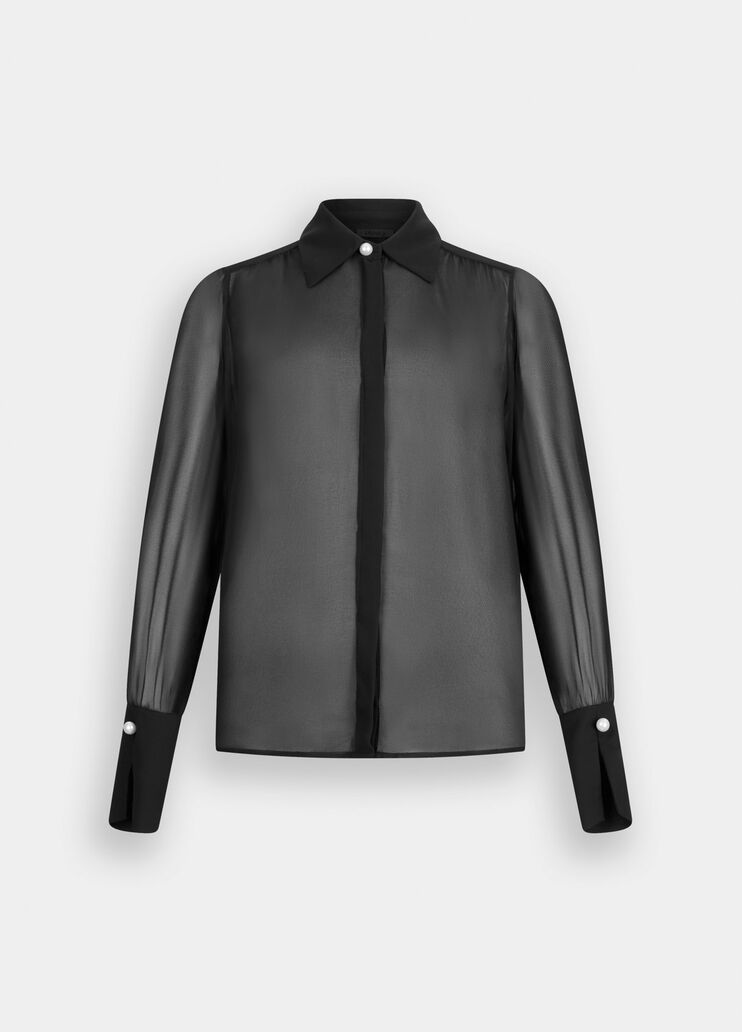 Chemise avec perles noir Liu Jo - large image number 6