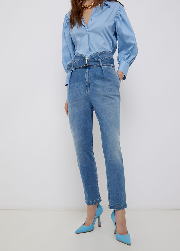 Джинсы высокой посадки из экологичного денима синий деним Liu Jo - large image number 0