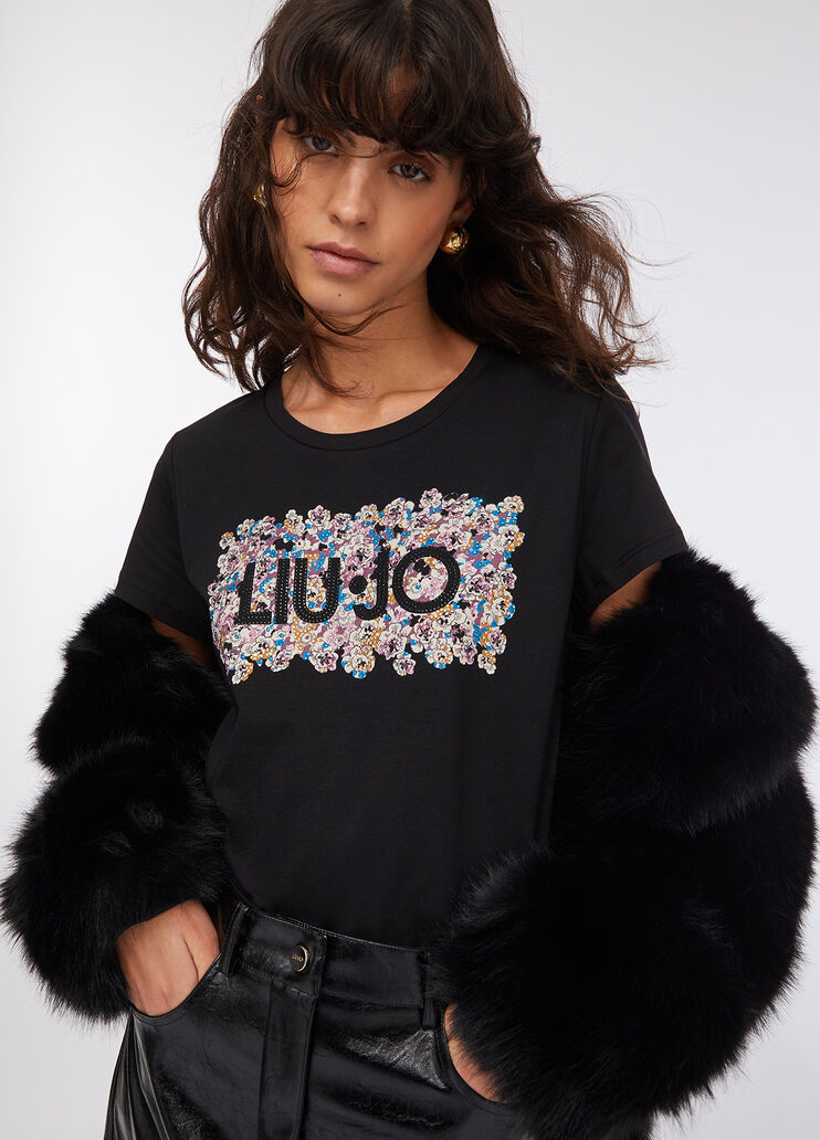 Liu Jo Better T-shirt black/floral Liu Jo - large image number 3