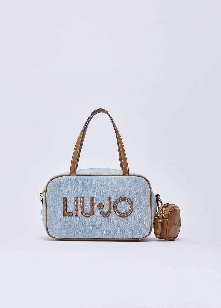 Mittelgro&szlig;e Bowling Bag aus Denim Helles Denimblau Liu Jo - medium