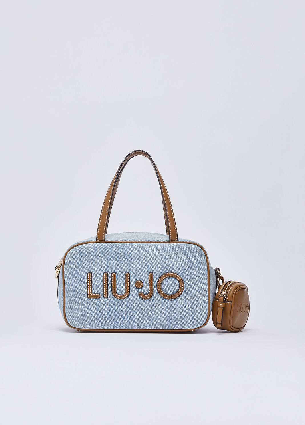 Mittelgro&szlig;e Bowling Bag aus Denim Helles Denimblau Liu Jo - large image number 1
