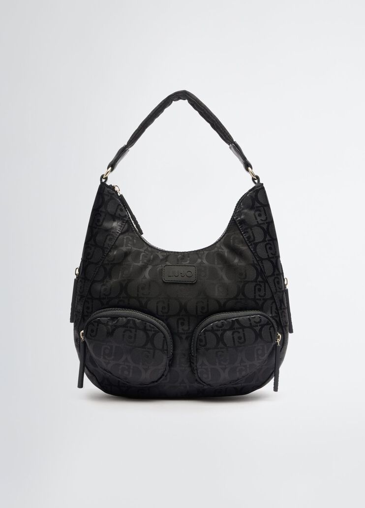 Nylon jacquard bag black Liu Jo - medium Nylon jacquard bag black Liu Jo - medium