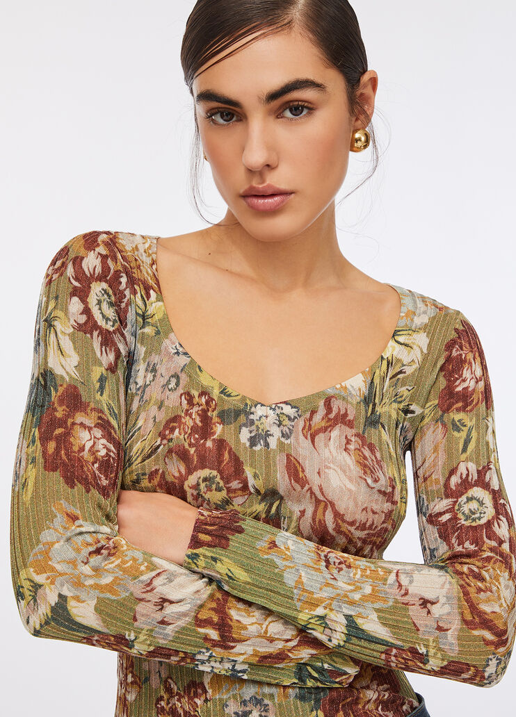 V-neck jumper sanderson print Liu Jo - large image number 3