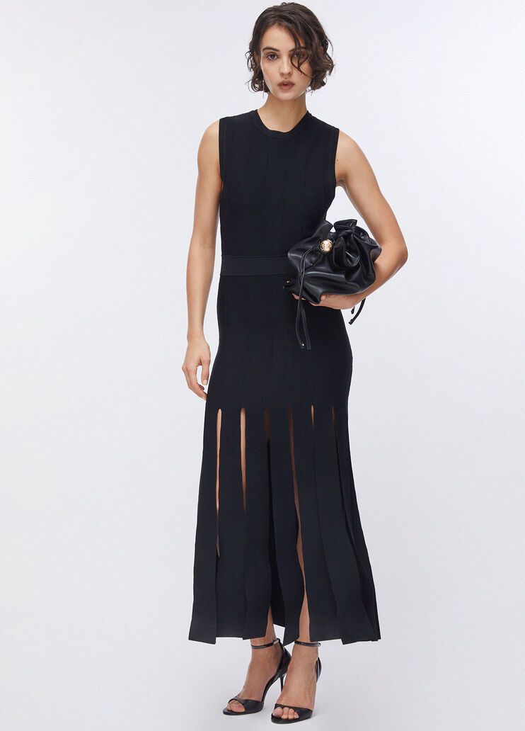 Robe en maille &agrave; franges noir Liu Jo - large image number 5