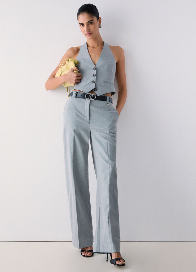 Pantalon chin&eacute; &eacute;l&eacute;gant gris Liu Jo - medium