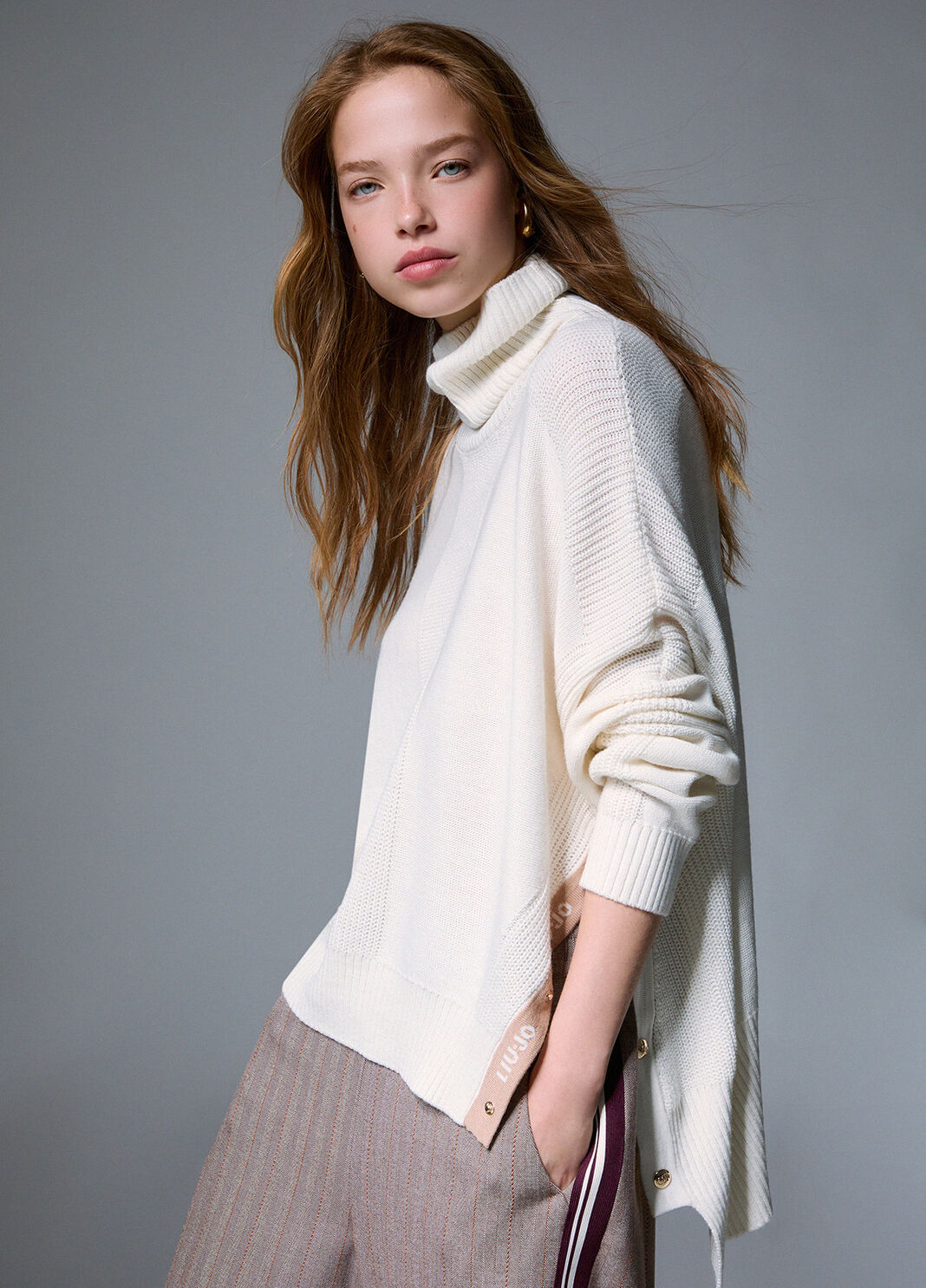 Wool Blend Turtleneck with Buttons white Liu Jo - large image number 2