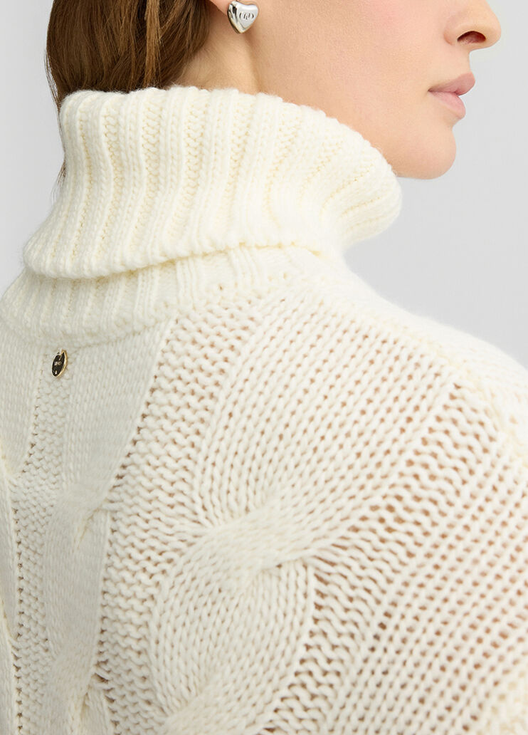 Jersey de cuello alto con motivo de ochos blanco Liu Jo - large image number 2