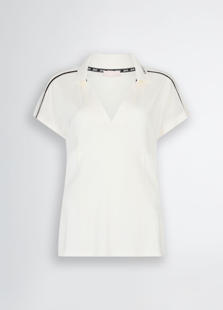Piquet t-shirt white Liu Jo - large image number 6 Piquet t-shirt white Liu Jo - large image number 6