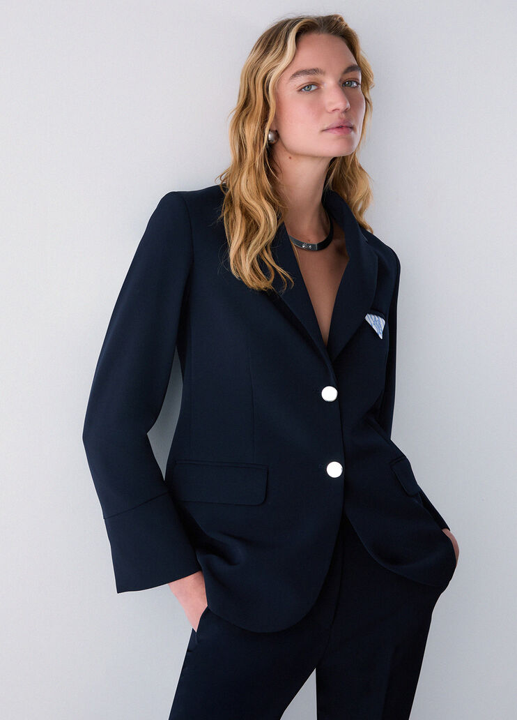 Normal geschnittener Blazer mit Pochette blau Liu Jo - medium