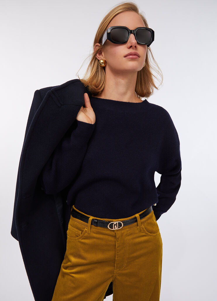 Wool and cashmere sweater sea blue Liu Jo - medium Wool and cashmere sweater sea blue Liu Jo - medium