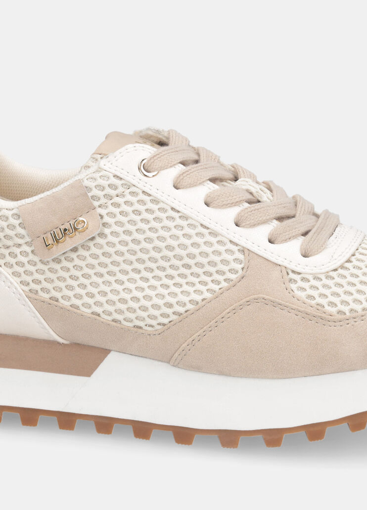 Glitter mesh sneakers milk Liu Jo - large image number 6