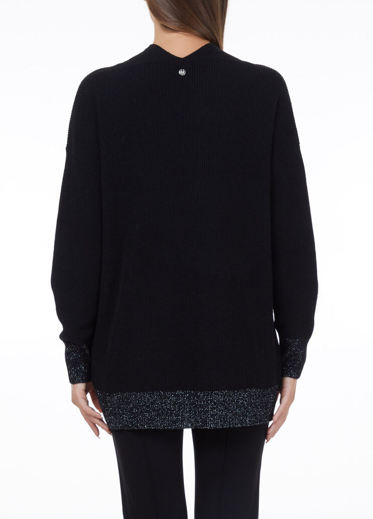 Eco-friendly wool and cashmere cardigan black Liu Jo - large image number 1 Eco-friendly wool and cashmere cardigan black Liu Jo - large image number 1
