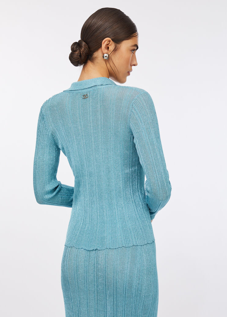 Pull en Lurex® vert d'eau Liu Jo - large image number 1